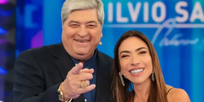 Datena e Patrícia Abravanel (Foto: reprodução/SBT)