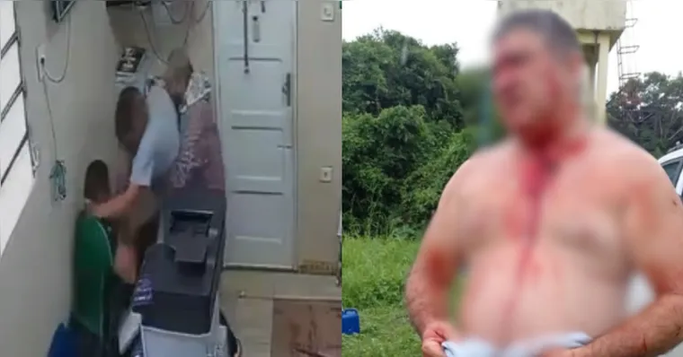 Um professor foi preso após esfaquear o diretor de uma escola em Manacapuru. O crime foi registrado por câmeras de segurança e está sendo investigado. | Reprodução