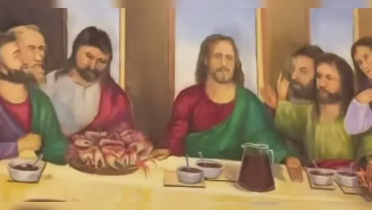 Internauta publicou um vídeo nas redes sociais que rapidamente viralizou, exibindo uma versão do icônico quadro “Santa Ceia”, de Leonardo Da Vinci. | Reprodução/Instagram