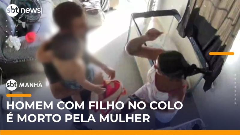 Homem é morto com facada pela mulher enquanto segurava o filho no colo